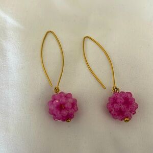 Raspberry pink drop earrings